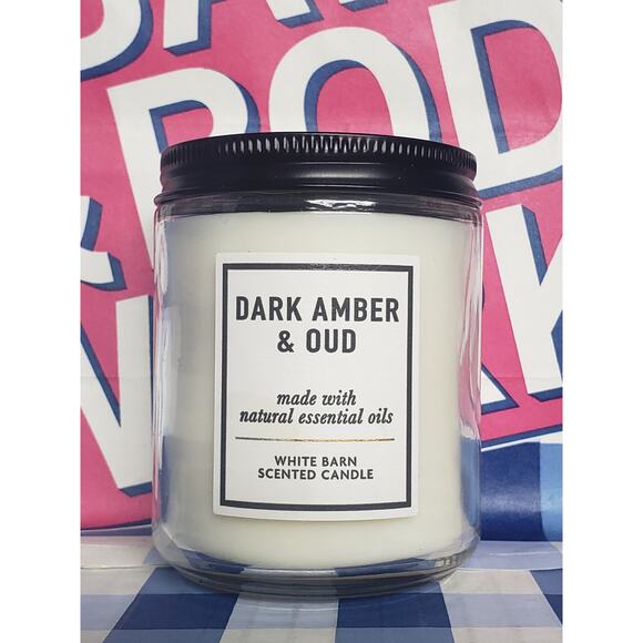 BBW Dark Amber & Oud Single Wick Candle Home Fragrance Decor - Picture 1 of 2